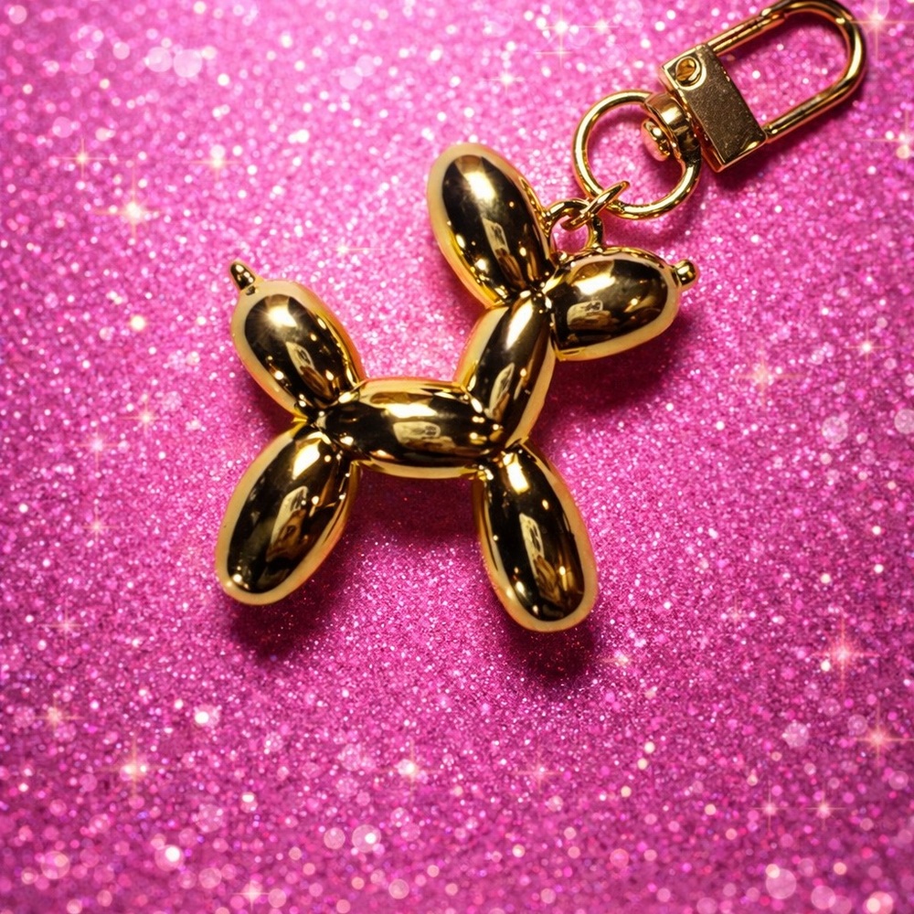 Gold Balloon Dog Keychain - Picture 6 of 10